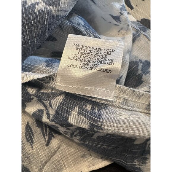 Fred David Shirt Womens SZ 3X Blue Floral Print Short Sleeve Boho Casual Top - Picture 7 of 7